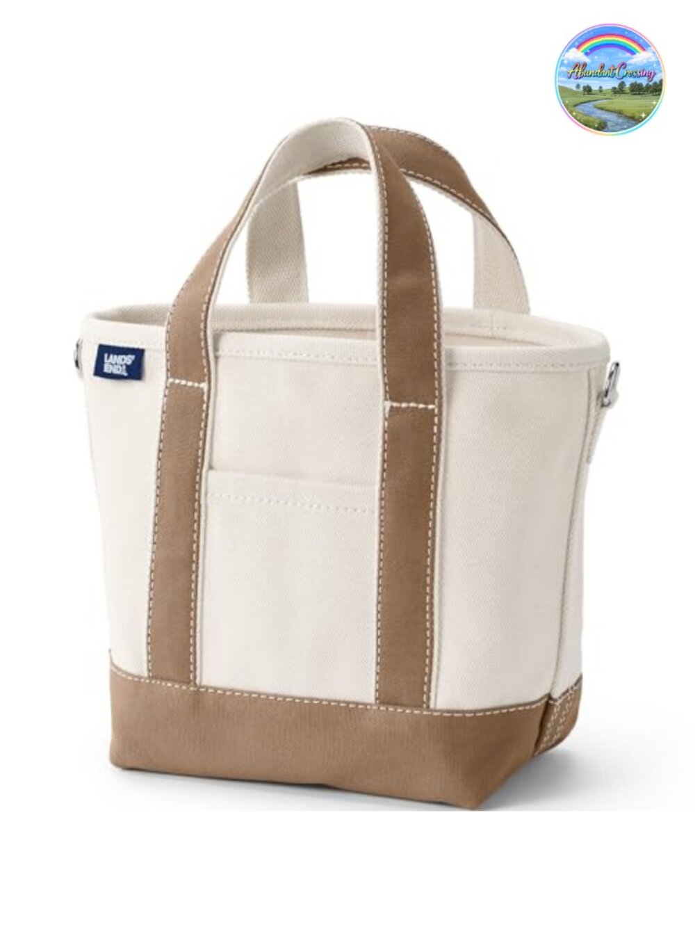 Lands' End Open Canvas Tote Cotton Shoulder Bag Water Resistant